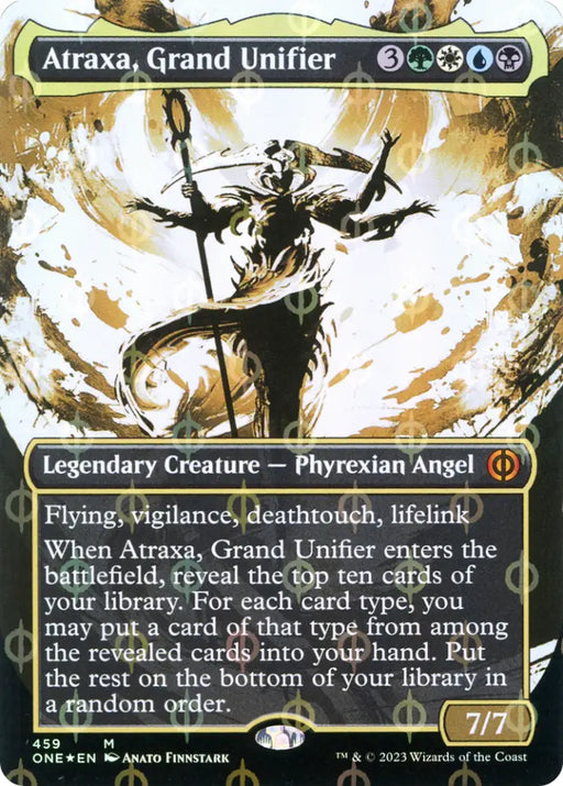 Atraxa Grand Unifier (Borderless Ichor Step-and-Compleat Foil) [Phyrexia: All Will Be One] - MTG Single