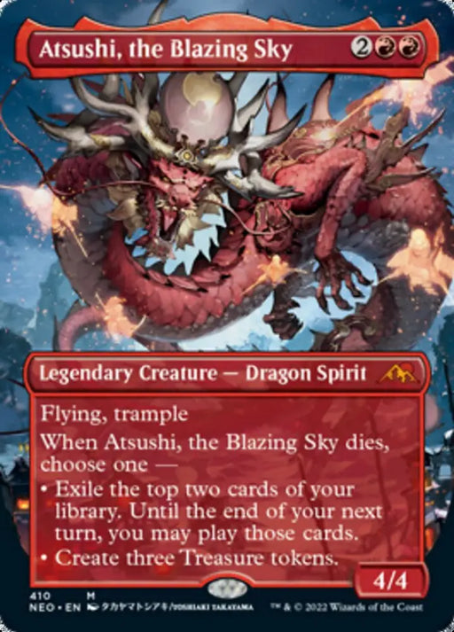 Atsushi the Blazing Sky (Borderless Alternate Art) [Kamigawa: Neon Dynasty] - MTG Single