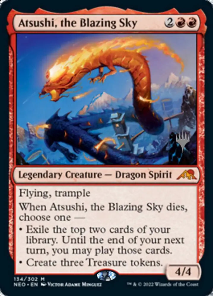 Atsushi the Blazing Sky (Promo Pack) [Kamigawa: Neon Dynasty Promos] - MTG Single
