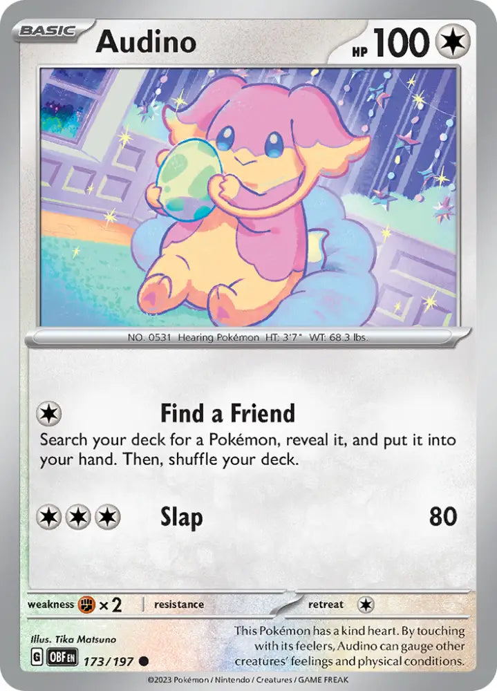 Audino (173/197) [Scarlet & Violet: Obsidian Flames] - Pokemon Single