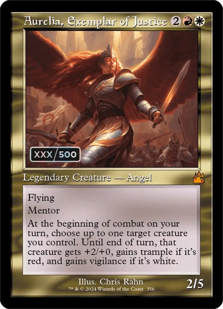 Aurelia Exemplar of Justice (Retro) (Serialized) [Ravnica Remastered] - MTG Single