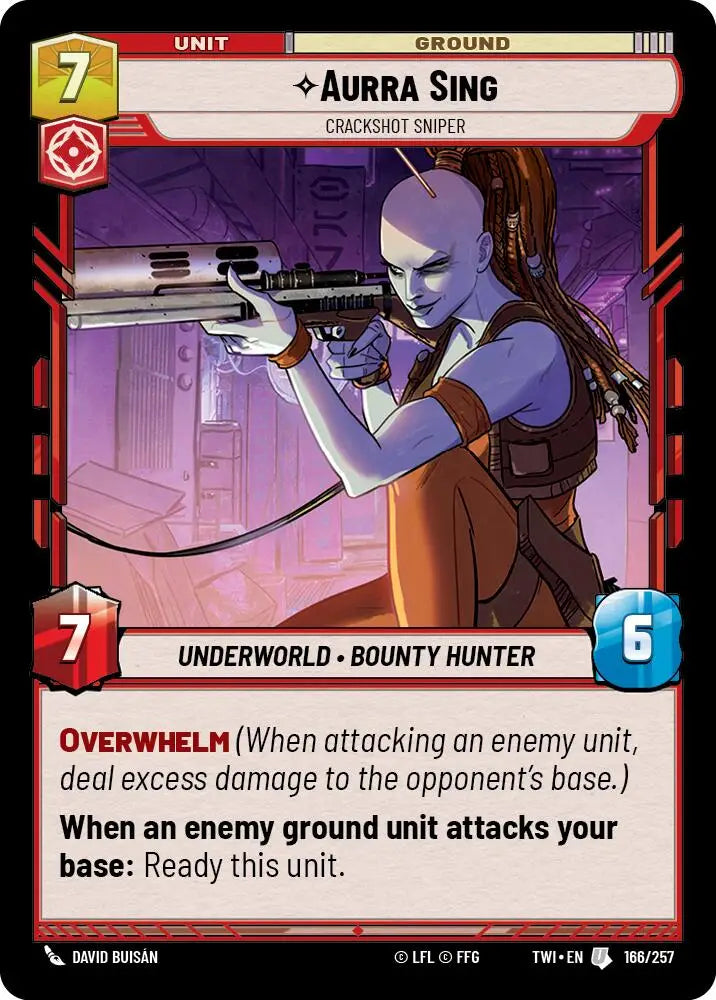 Aurra Sing - Crackshot Sniper (166/257) [Twilight of the Republic] - Star Wars: Unlimited Single