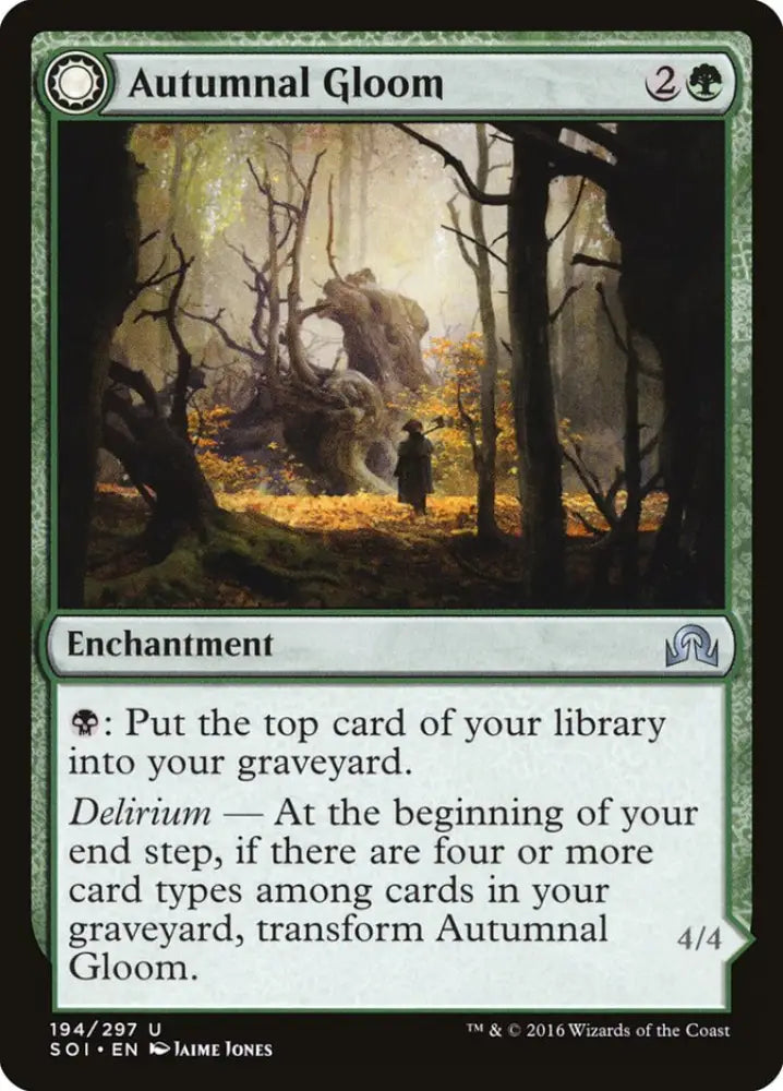 Autumnal Gloom // Ancient of the Equinox [Shadows over Innistrad] - MTG Single