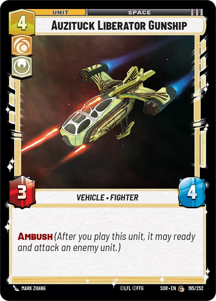 Auzituck Liberator Gunship (195/252) [Spark of Rebellion] - Star Wars: Unlimited Single