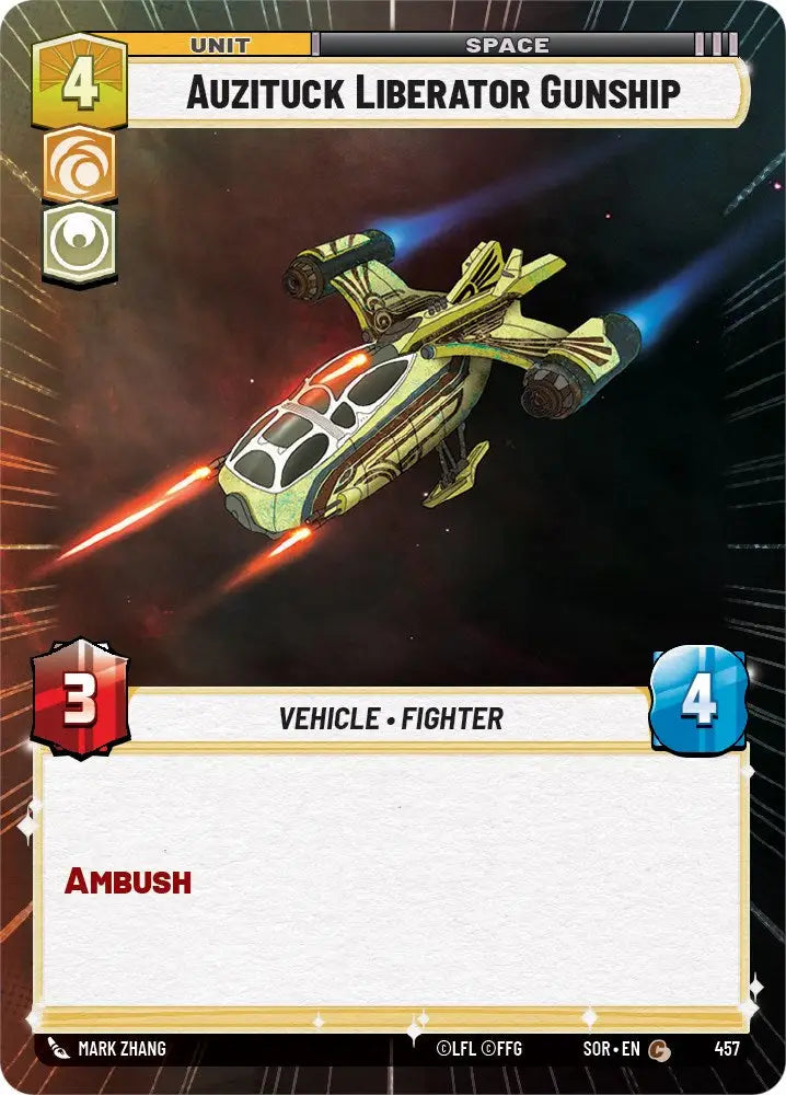 Auzituck Liberator Gunship (Hyperspace) (457) [Spark of Rebellion] - Star Wars: Unlimited Single