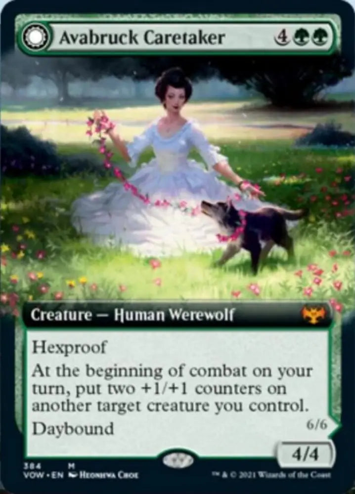 Avabruck Caretaker // Hollowhenge Huntmaster (Extended Art) [Innistrad: Crimson Vow] - MTG Single