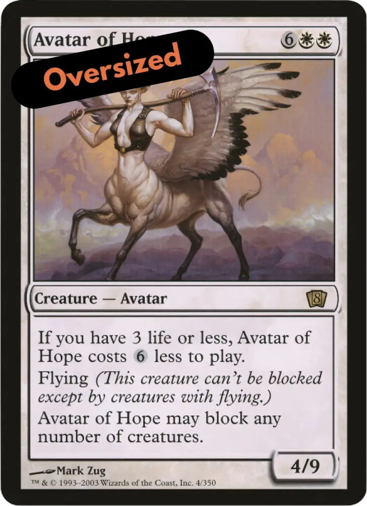 Avatar of Hope (Oversized) [Eighth Edition Box Topper] - MTG Single