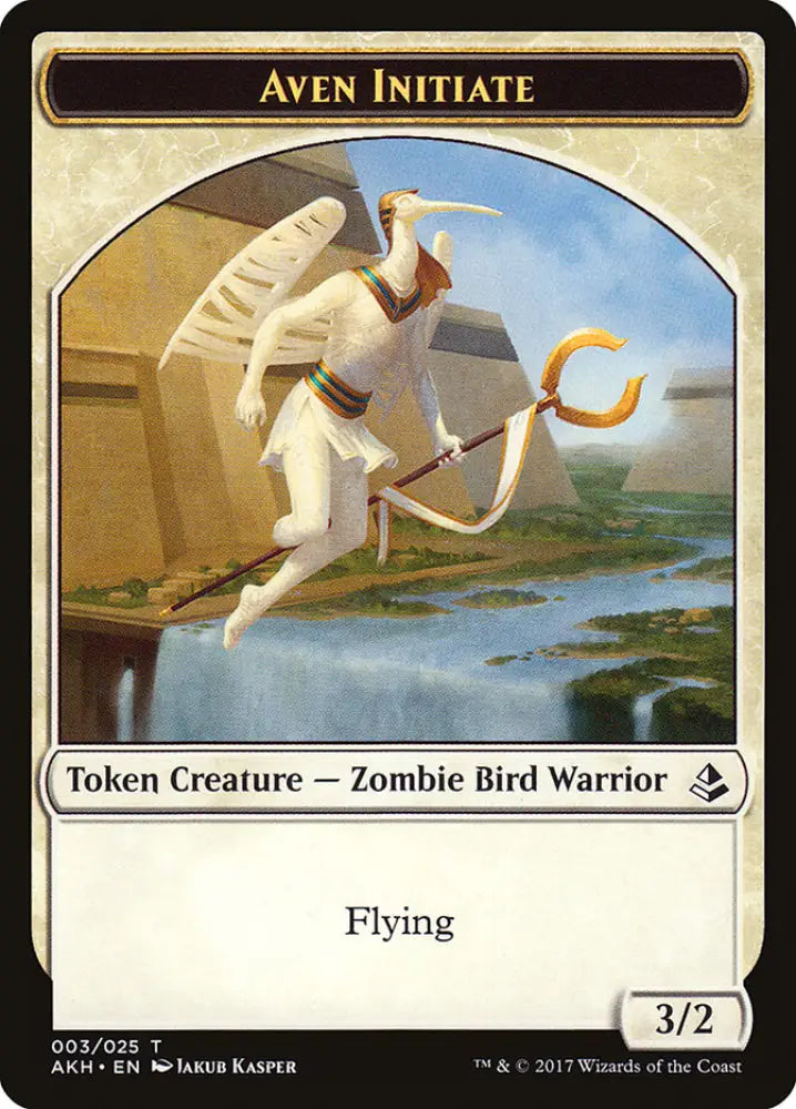 Aven Initiate // Snake Double-Sided Token [Amonkhet Tokens] - MTG Single