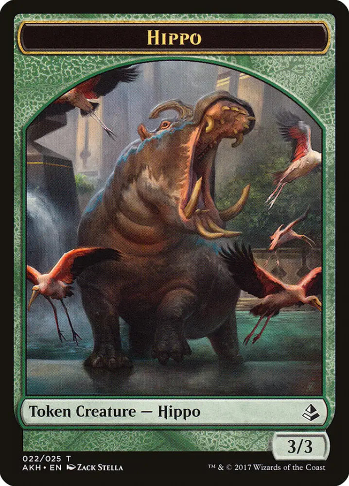 Aven Wind Guide // Hippo Double-Sided Token [Amonkhet Tokens] - MTG Single