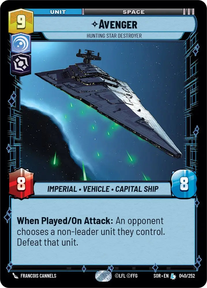 Avenger - Hunting Star Destroyer (040/252) [Spark of Rebellion] - Star Wars: Unlimited Single