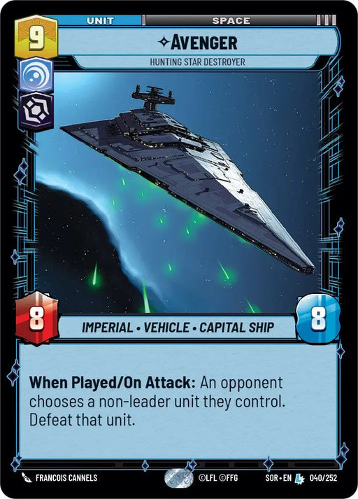 Avenger - Hunting Star Destroyer (040/252) [Spark of Rebellion] - Star Wars: Unlimited Single