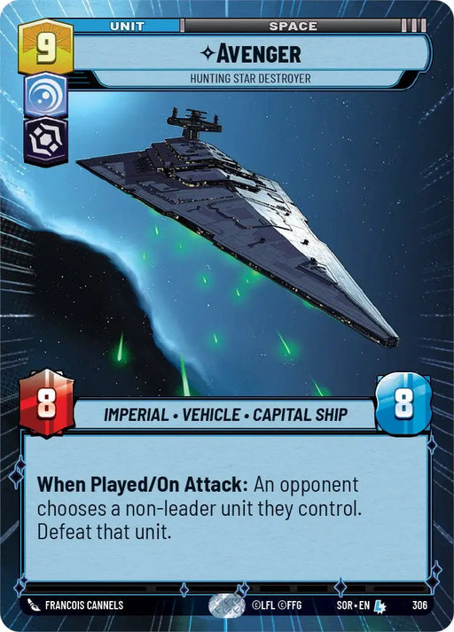 Avenger - Hunting Star Destroyer (Hyperspace) (306) [Spark of Rebellion] - Star Wars: Unlimited Single