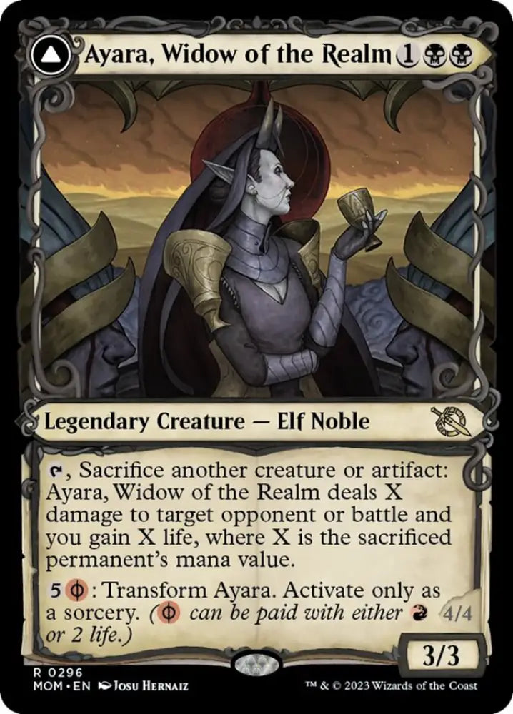 Ayara Widow of the Realm // Ayara Furnace Queen (Showcase Planar Booster Fun) [March of the Machine] - MTG Single