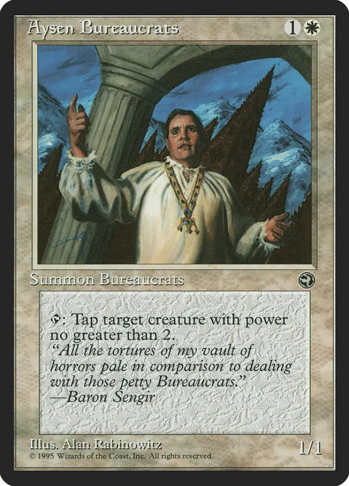 Aysen Bureaucrats (Baron Sengir Flavor Text) [Homelands] - MTG Single