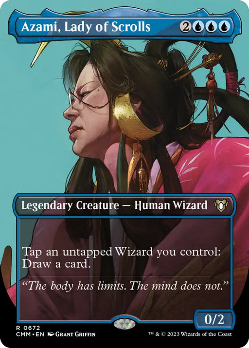 Azami Lady of Scrolls (Borderless Profile) [Commander Masters] - MTG Single
