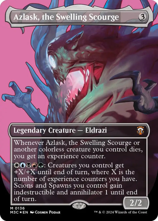 Azlask the Swelling Scourge (Borderless) (Ripple Foil) [Modern Horizons 3 Commander] - MTG Single