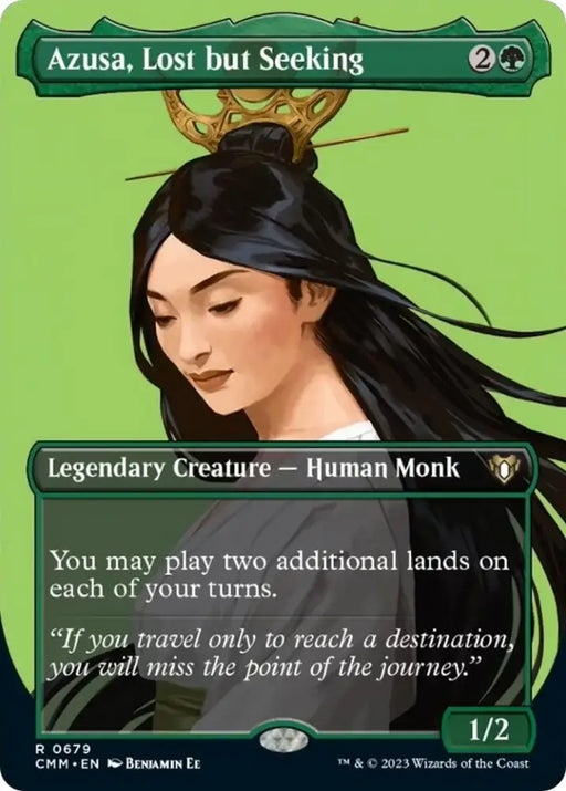 Azusa Lost but Seeking (Borderless Profile) [Commander Masters] - MTG Single