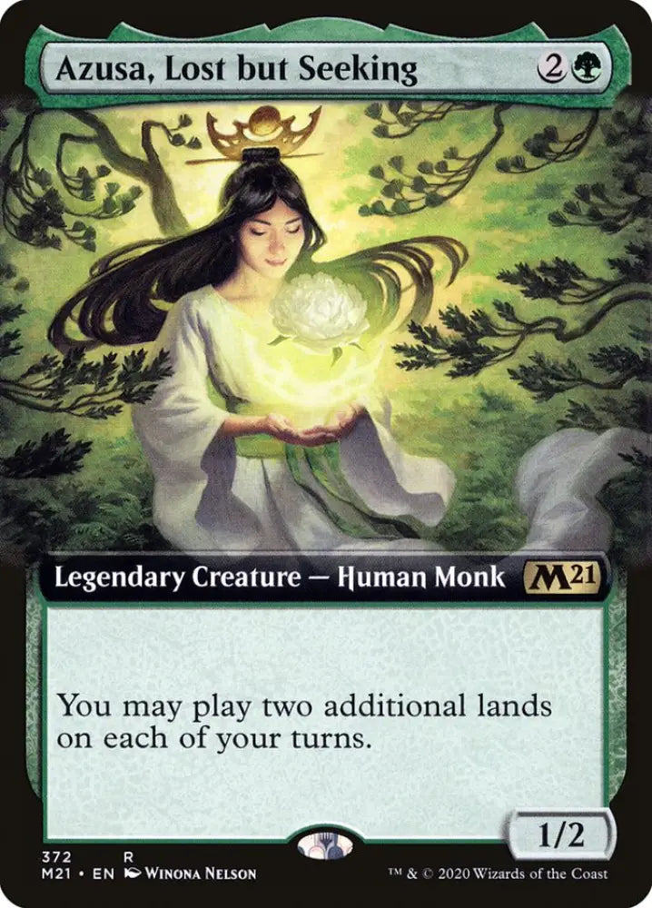 Azusa Lost but Seeking (Extended Art) [Core Set 2021] - MTG Single