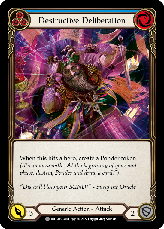 Destructive Deliberation (Blue) [Outsiders] Rainbow Foil