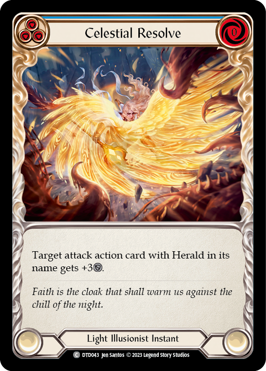 Celestial Resolve (Blue) [Dusk Till Dawn] Rainbow Foil