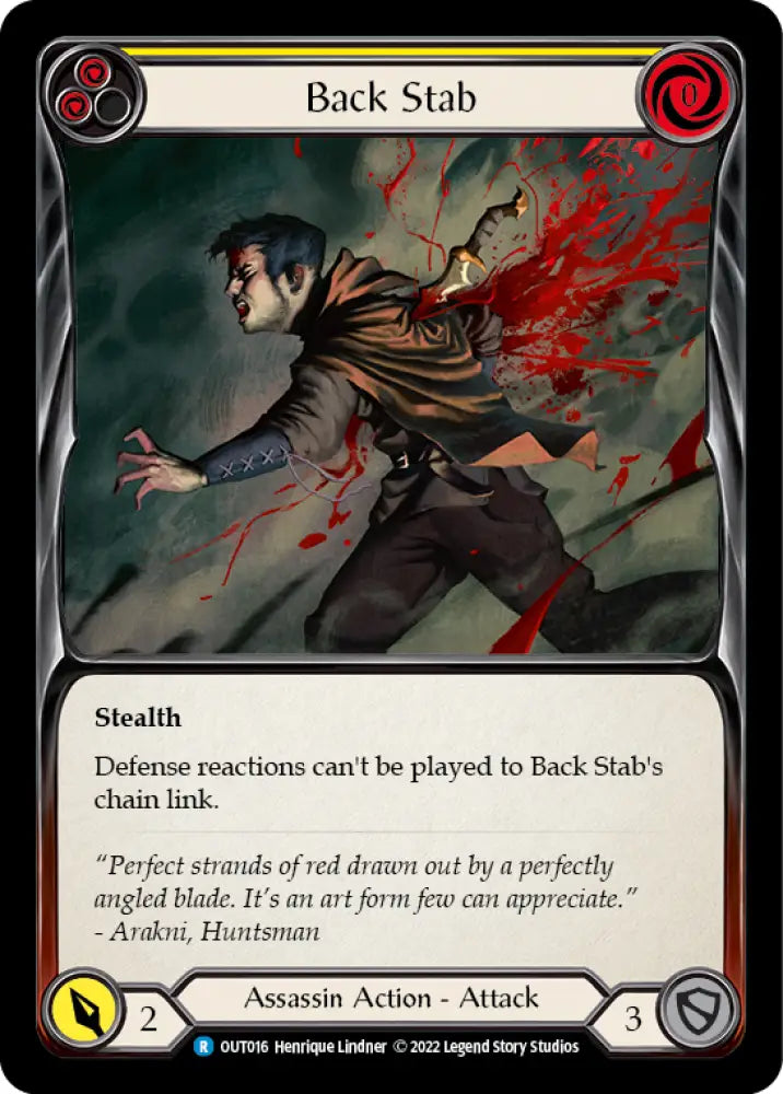 Back Stab (Yellow) [Outsiders] Rainbow Foil - Flesh And Blood Single