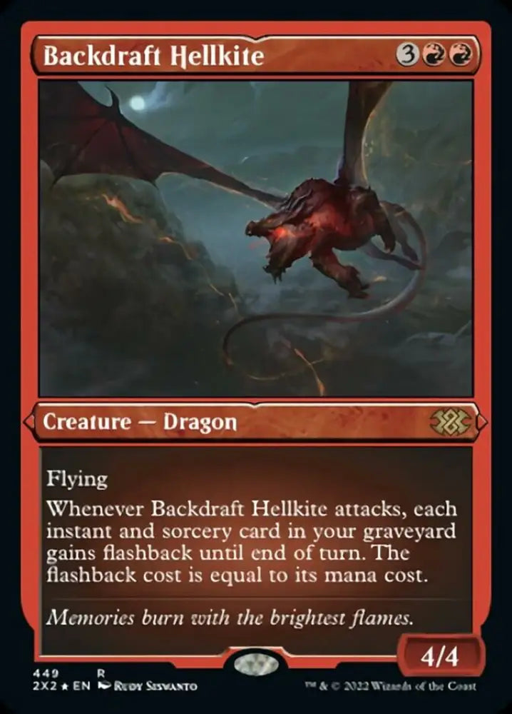 Backdraft Hellkite (Foil Etched) [Double Masters 2022] - MTG Single