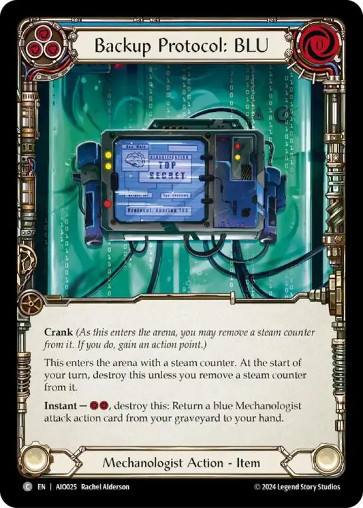 Backup Protocol: BLU (Blue) [AIO025] (Armory Deck: Dash) - Flesh And Blood Single