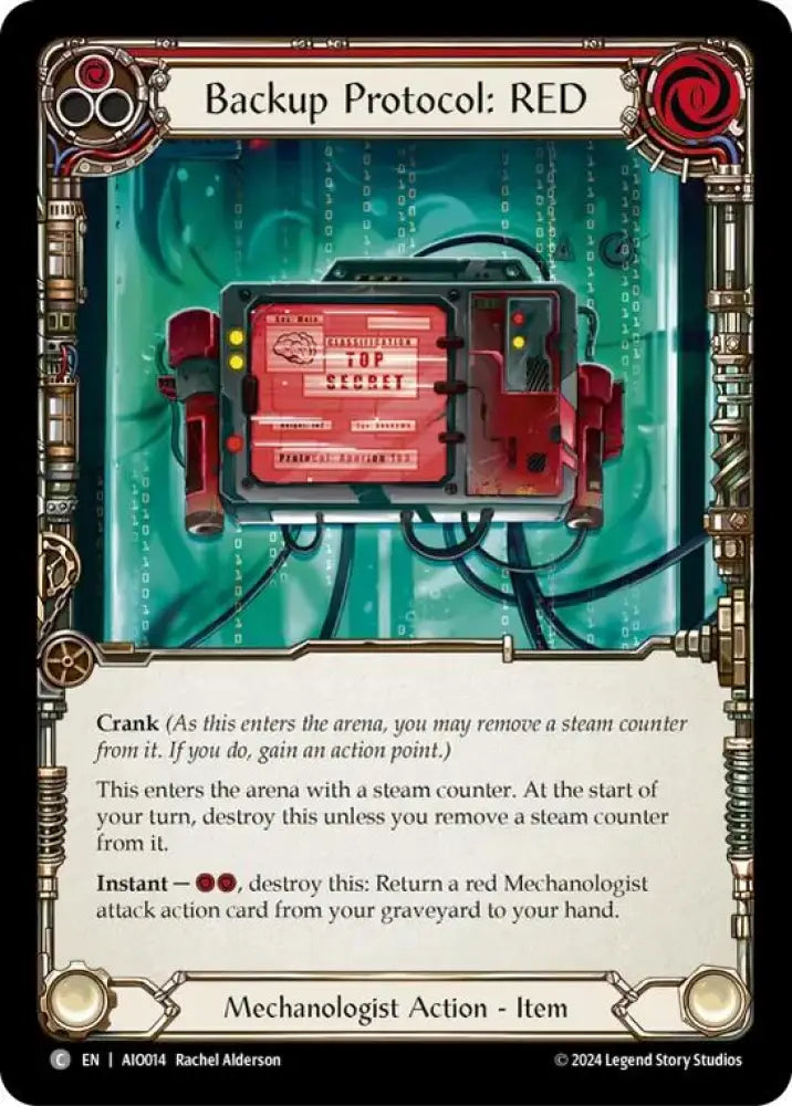 Backup Protocol: RED (Red) [AIO014] (Armory Deck: Dash) - Flesh And Blood Single