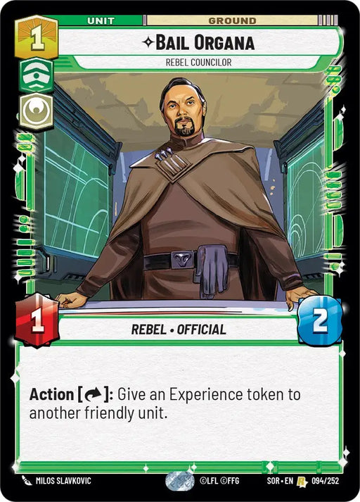 Bail Organa - Rebel Councilor (094/252) [Spark of Rebellion] - Star Wars: Unlimited Single