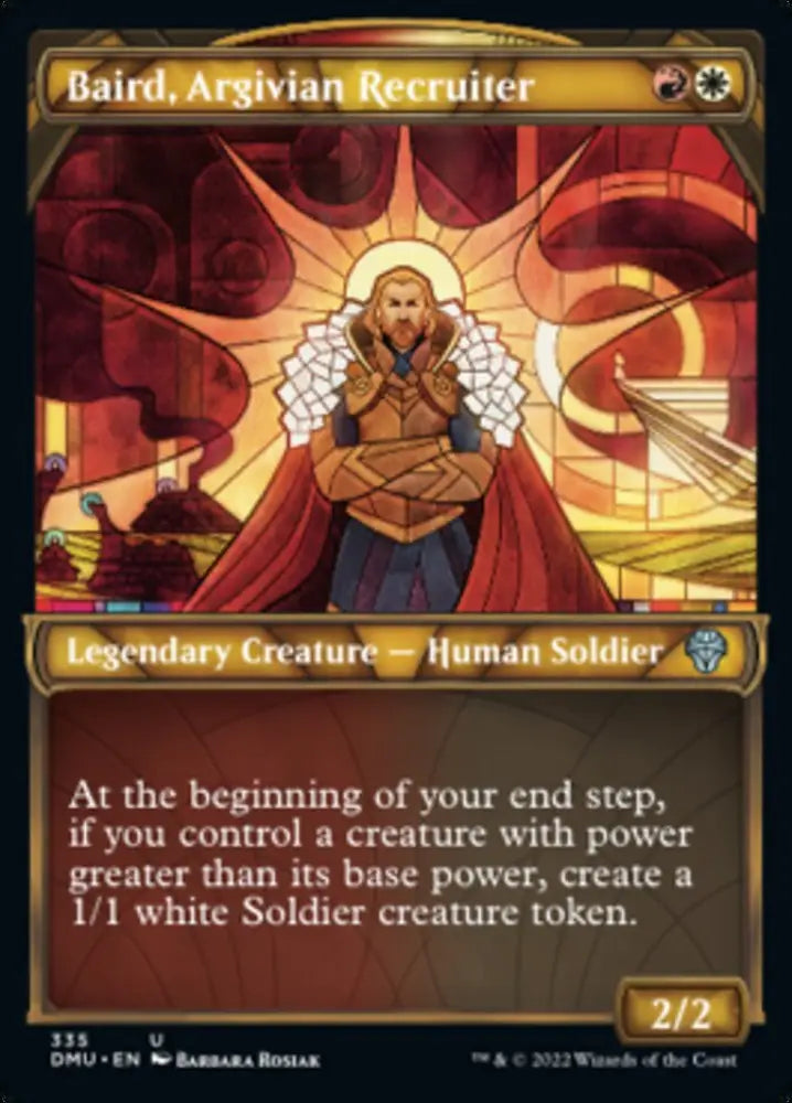 Baird Argivian Recruiter (Showcase Textured) [Dominaria United] - MTG Single