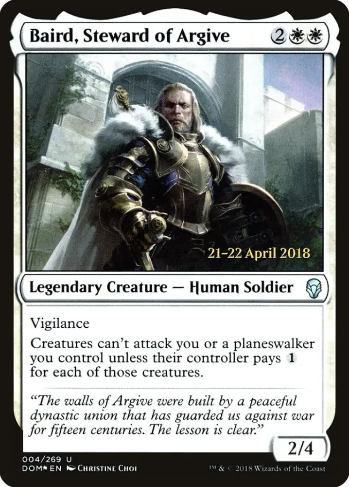 Baird Steward of Argive [Dominaria Prerelease Promos] - MTG Single
