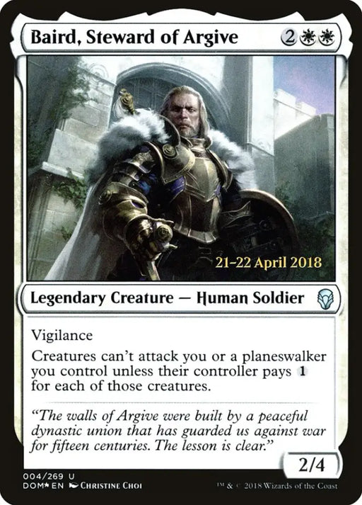 Baird Steward of Argive [Dominaria Prerelease Promos] - MTG Single