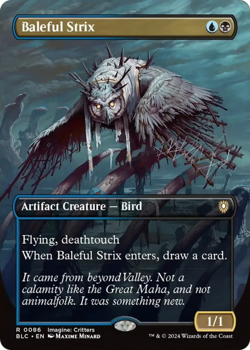 Baleful Strix (Borderless) [Bloomburrow Commander] - MTG Single