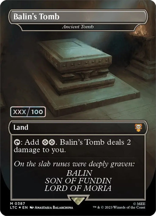 Balin’s Tomb - Ancient Tomb (Serialized) [The Lord of the Rings: Tales of Middle-Earth Commander] - MTG Single