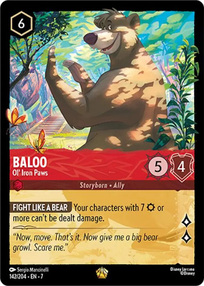 Baloo - Ol’ Iron Paws (142/204) [Archazia’s Island] - Lorcana Single