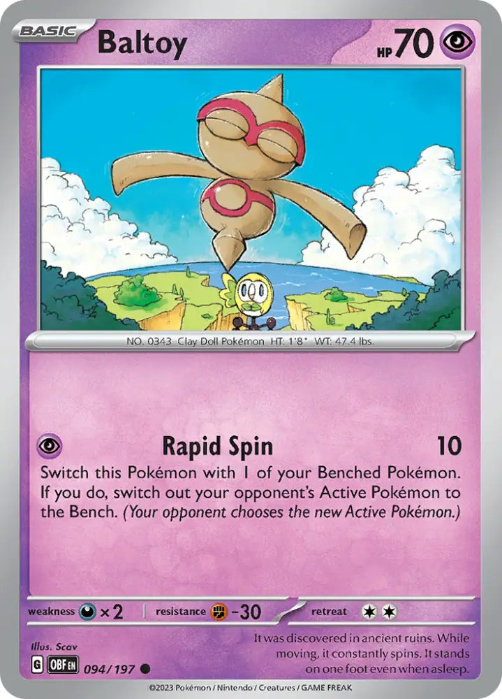 Baltoy (094/197) [Scarlet & Violet: Obsidian Flames] - Pokemon Single