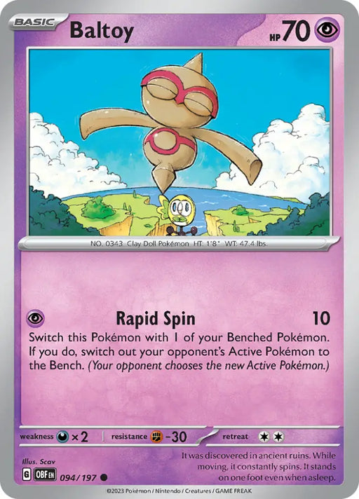 Baltoy (094/197) [Scarlet & Violet: Obsidian Flames] - Pokemon Single