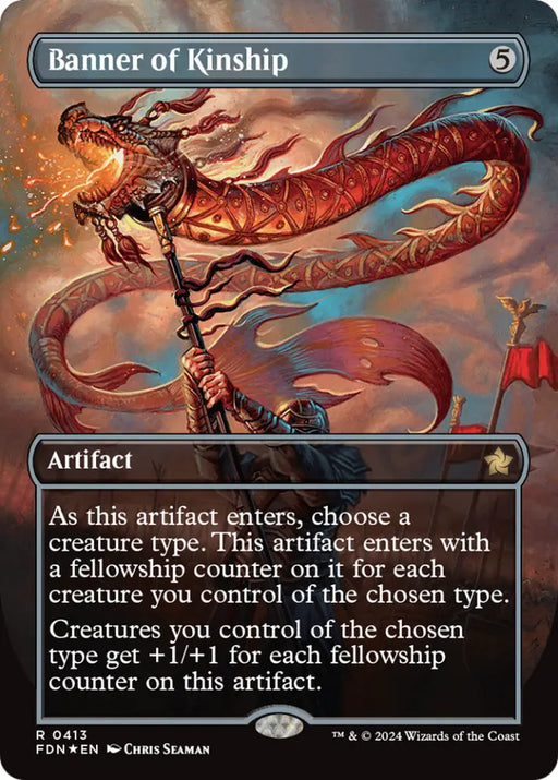 Banner of Kinship (Borderless) (Mana Foil) [Foundations] - MTG Single
