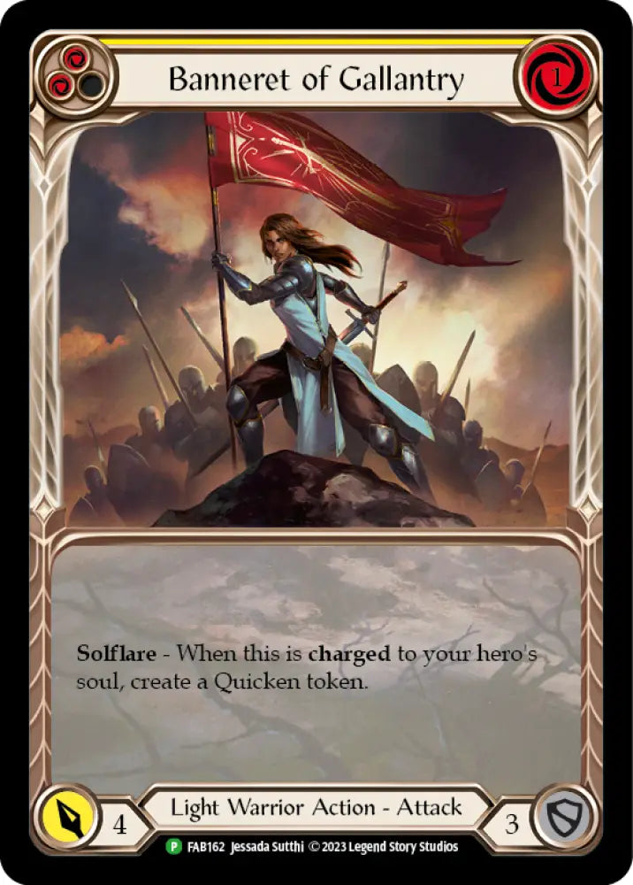 Banneret of Gallantry [FAB162] (Promo) Rainbow Foil - Flesh And Blood Single