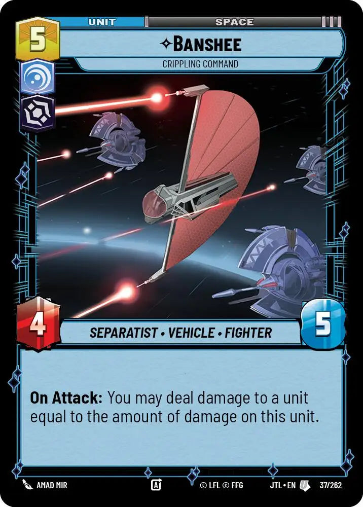 Banshee - Crippling Command (037/257) [Jump to Lightspeed] - Star Wars: Unlimited Single