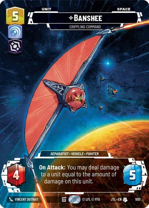 Banshee - Crippling Command (Prestige Foil) (1051) [Jump to Lightspeed] - Star Wars: Unlimited Single