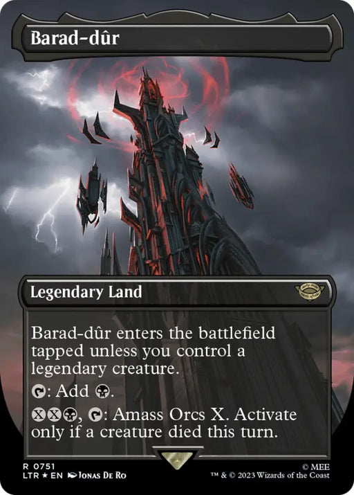 Barad-dur (0751) (Borderless) (Surge Foil) [The Lord of the Rings: Tales of Middle-Earth] - MTG Single