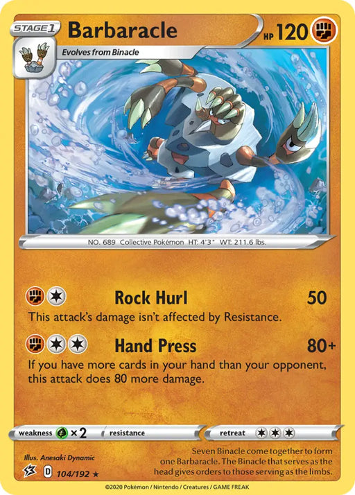 Barbaracle (104/192) [Sword & Shield: Rebel Clash] - Pokemon Single