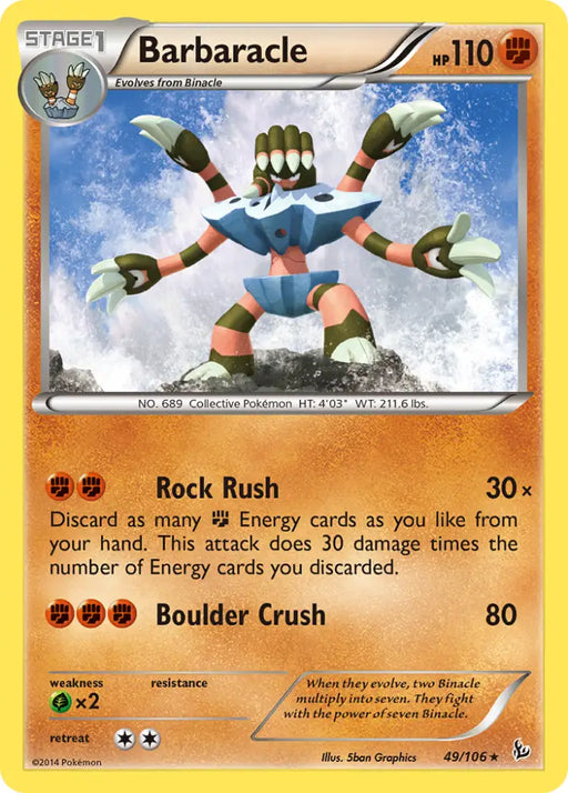 Barbaracle (49/106) [XY: Flashfire] - Pokemon Single
