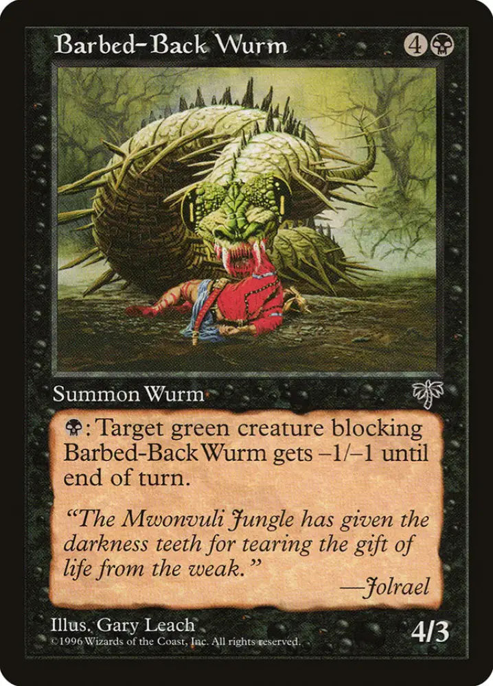 Barbed-Back Wurm [Mirage] - MTG Single