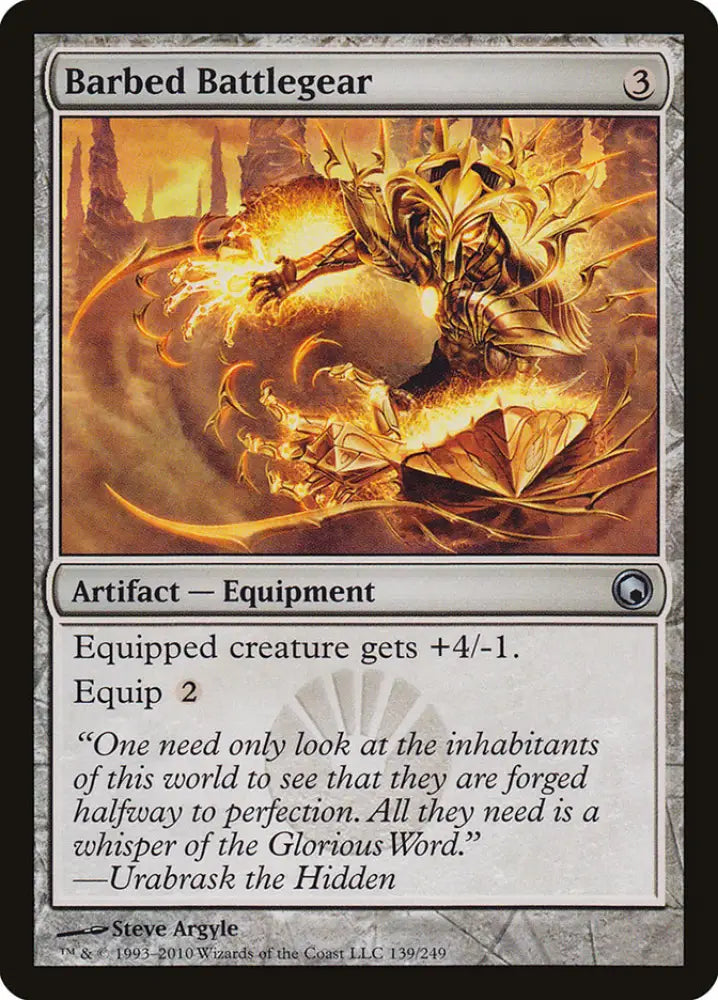 Barbed Battlegear [Scars of Mirrodin] - MTG Single