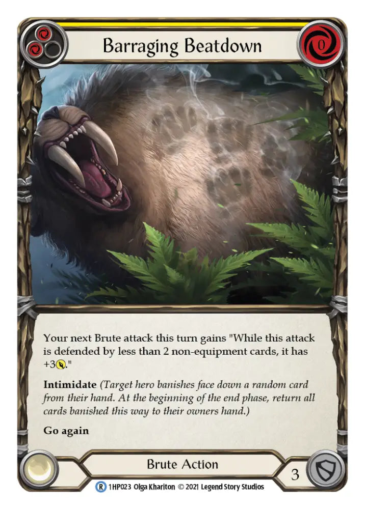 Barraging Beatdown (Yellow) [1HP023] (History Pack 1) - Flesh And Blood Single
