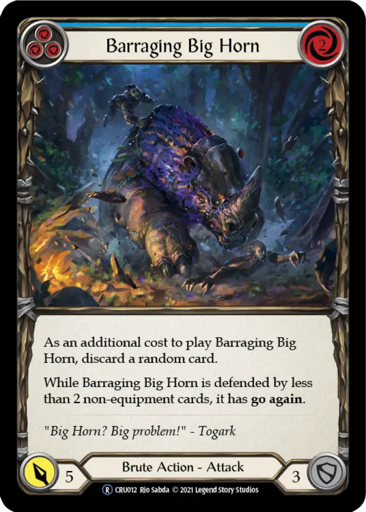 Barraging Big Horn (Blue) [Crucible of War Unlimited] Unlimited Normal - Flesh And Blood Single