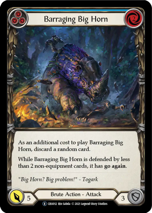 Barraging Big Horn (Blue) [Crucible of War Unlimited] Unlimited Normal - Flesh And Blood Single
