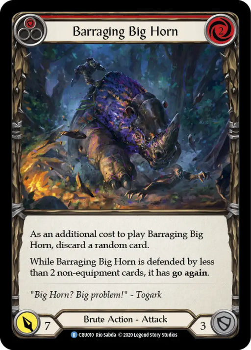 Barraging Big Horn (Red) [Crucible of War 1st Edition] 1st Edition Normal - Flesh And Blood Single